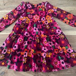 Gymboree Colorful Floral Corduroy swing dress size 7